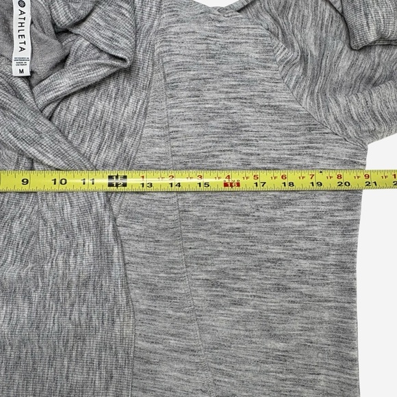 Athleta Long Sleeve Open Cardigan Marled Gray - Picture 9 of 13